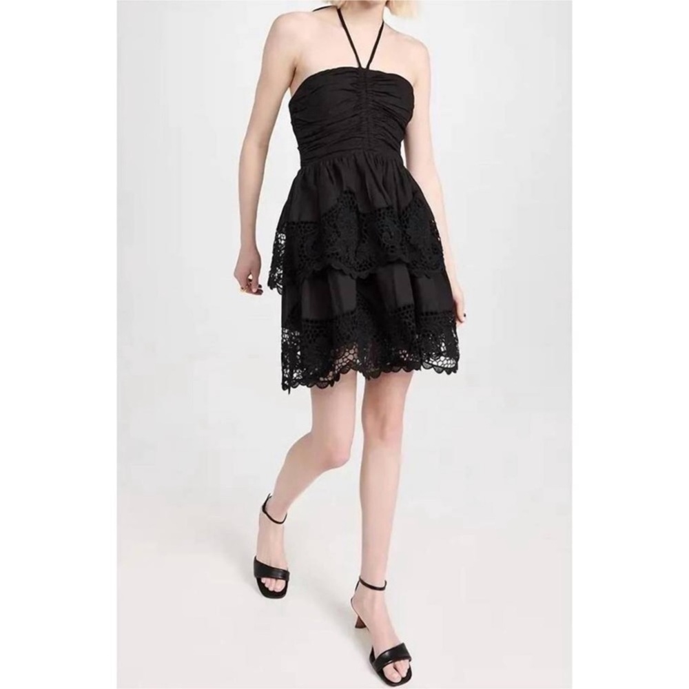 ULLA JOHNSON Savannah mini black dress Sz 12